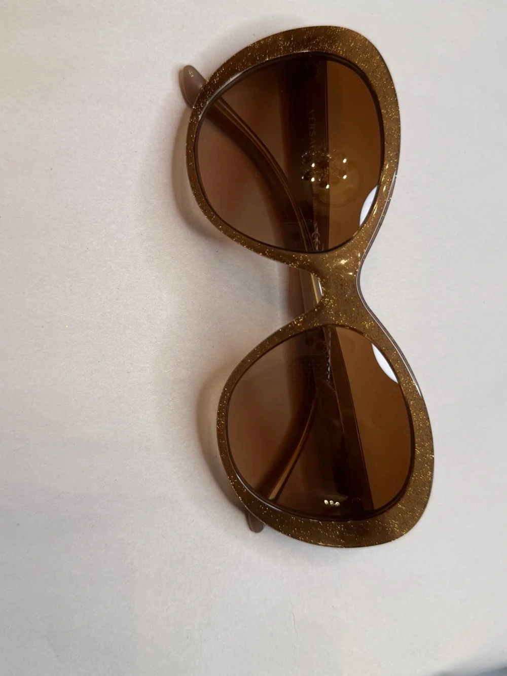 Versace Glitter Brown Cat-Eye Sunglasses